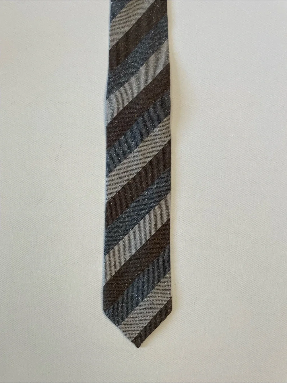 The Tie Bar Gray and Black Striped Necktie